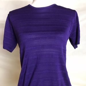 100% Silk Top Sweater Petite Small Royal Purple